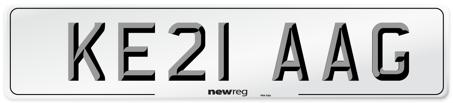 KE21 AAG Number Plate from New Reg